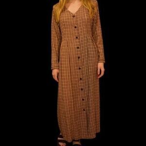 American Vintage Delmar Women's Brown Plaid Dress